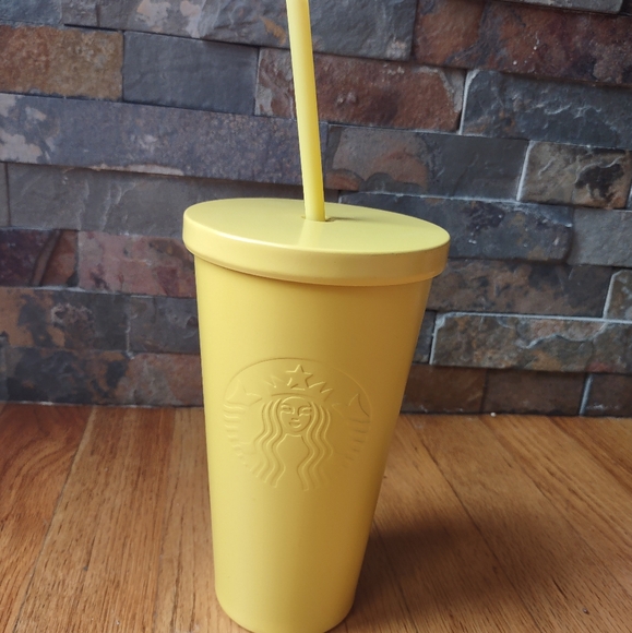 Starbucks Other - Starbucks Store Yellow Stainless Steel Cold Cup - 16 oz